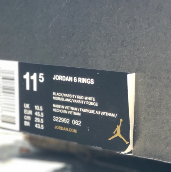 Jordan 6 Rings Black Varsity Red - Picture 7 of 7